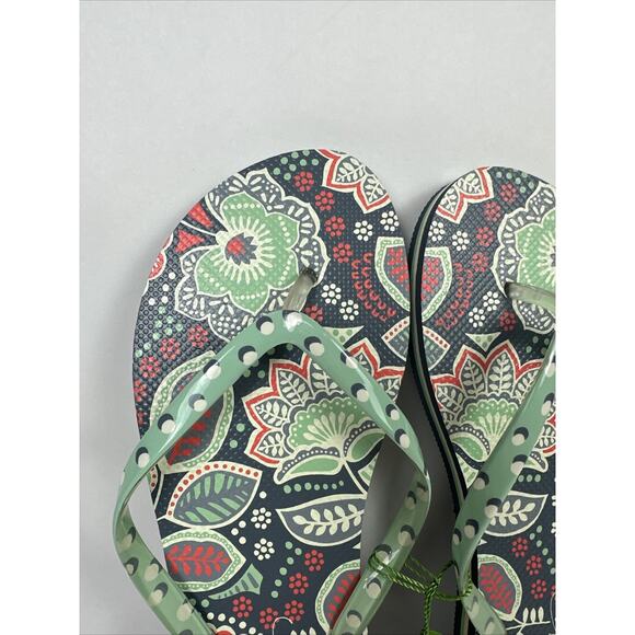 NWT Vera Bradley Flip Flops Nomadic Floral Large 12697-374L - Picture 2 of 13